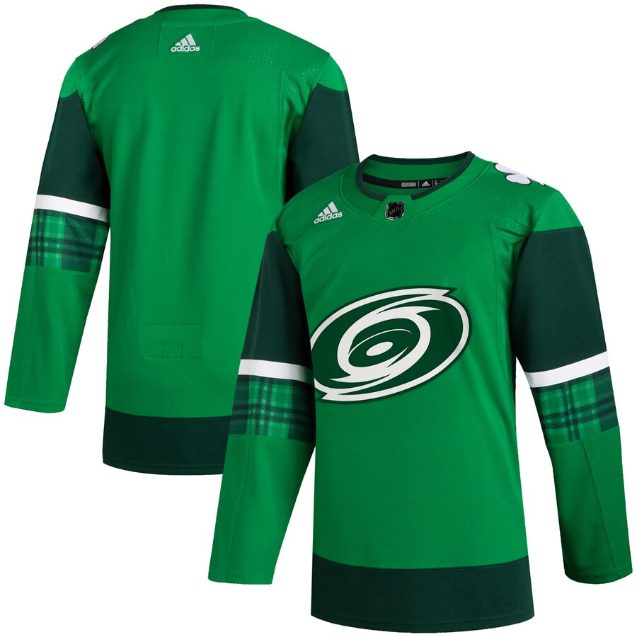 Cheap Carolina Hurricanes Blank Men Adidas 2020 St. Patrick Day Stitched NHL Jersey Green